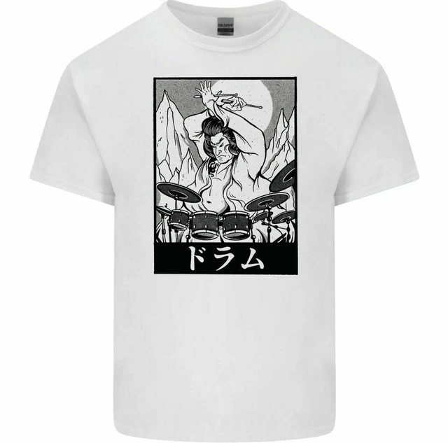 Drumming Sumo Wrestler Men's Funny T-Shirt Drummer Drum Music Rock