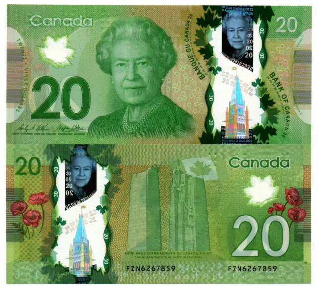 Canada QEII $20 Twenty Dollars (2015) Polymer Gem UNC