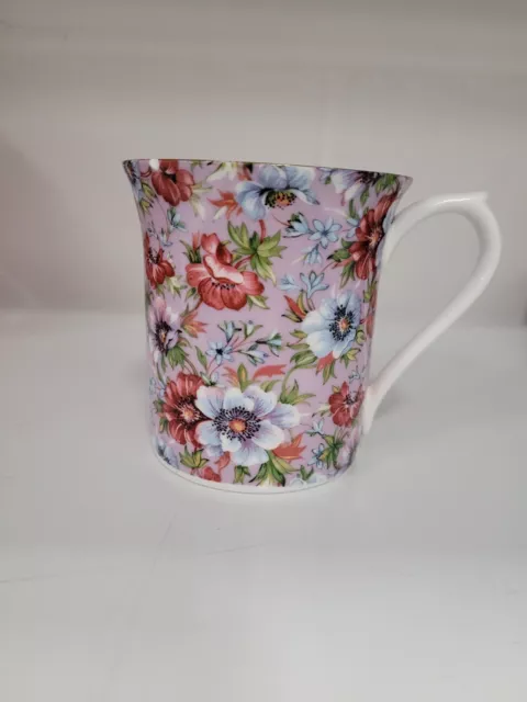 Queens Fine BONE China Mug/ Cup Lilac Purple FLORAL chintz