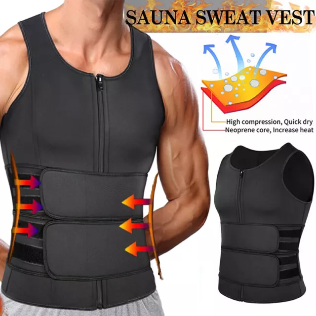 MEN BODY SWEAT Shaper Hot Sauna Waist Trainer Vest Suits Weight Loss Tank  Tops £14.99 - PicClick UK