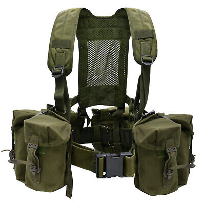 CHEST RIG TACTICAL British Army Airborne Webbing Set Olive Green Vest ...