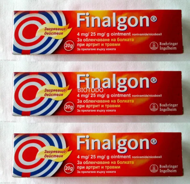 3 PACK -FINALGON 20gr. Ointment for Rheumatism,Muscular Aches.