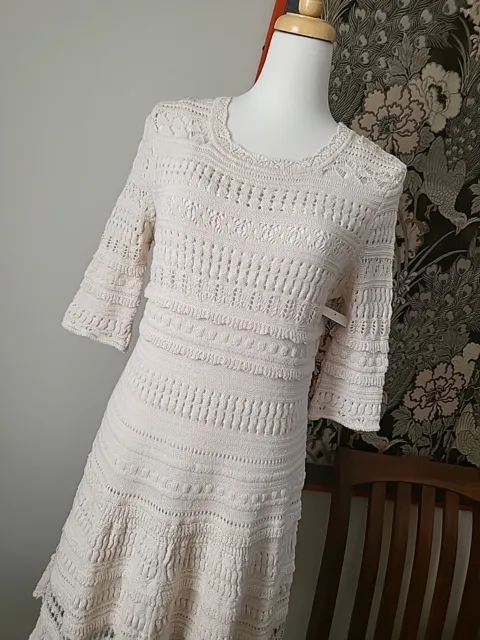 Isabel Marant Etoile FAVRE Crochet Dress Ecru Off White FR42  US10
