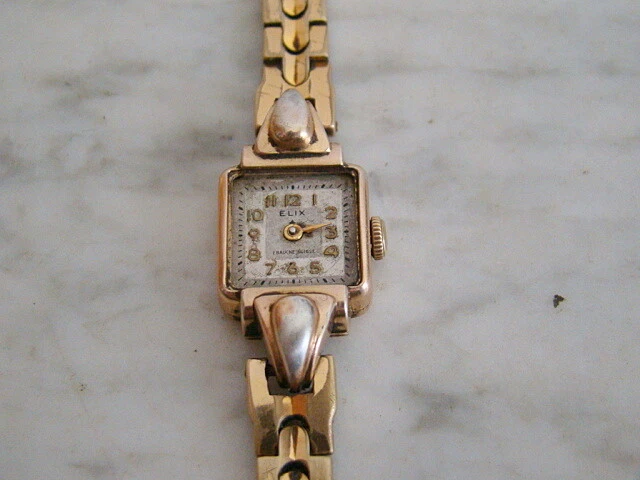 Montre Bracelet Art Déco En Argent Massif Et Vermeil - Vintage, Mouvement Quartz, Pour Femme