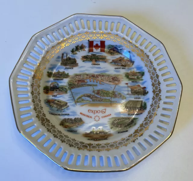 Expo 67 Montreal Canada 1967 Worlds Fair Souvenir Plate Ceramic British Anchor