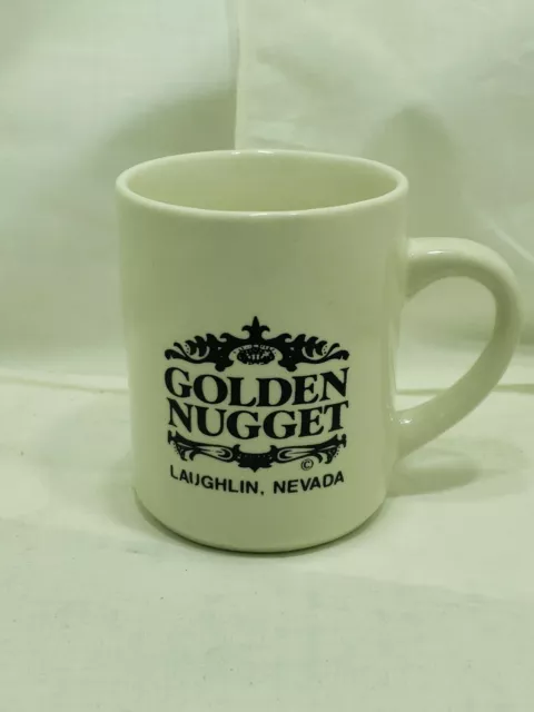 Golden Nugget Casino Hotel Laughlin Nevada White Ceramic 10z 3.75" Coffee Mug