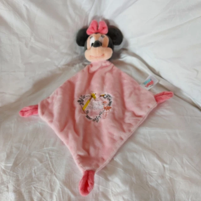 Doudou Plat Disney Baby Nicotoy Minnie Love Nature Coeur Flamand Rose -Neuf-