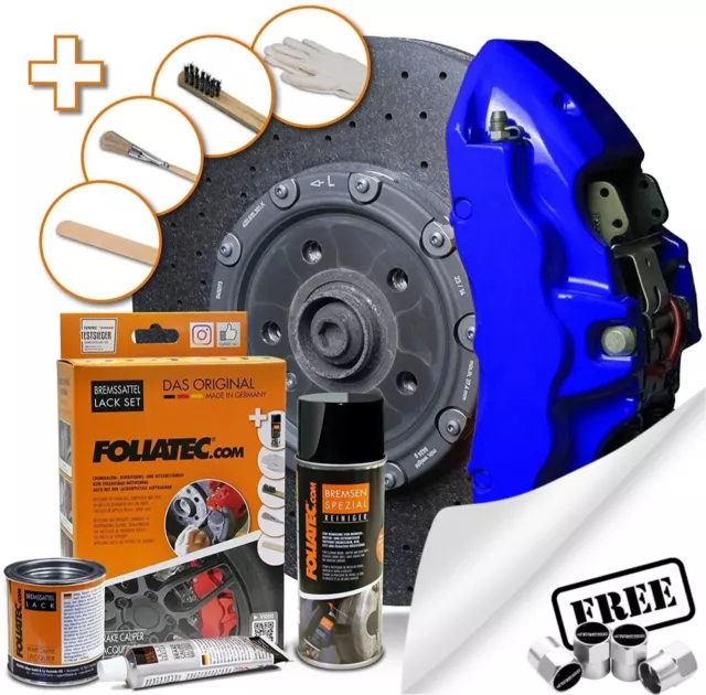 BLUE Car Brake Caliper Paint Lacquer Kit Heat Resistant FOLIATEC FT2162. Caps✅