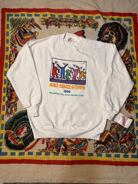 VINTAGE KEITH HARING AIDS Dance-a-thon sweatshirt 90s San