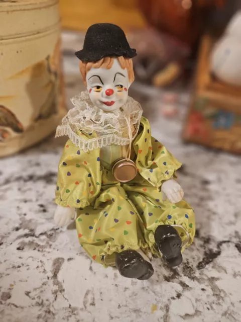 vintage small clown doll porcelain