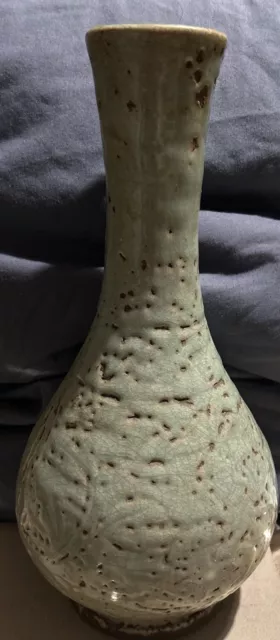 A Chinese Longquan  Style Crackled  Celadon glaze bottle Vase.