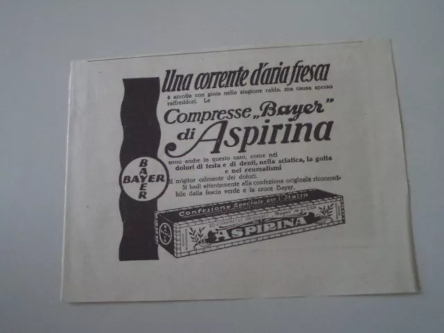 advertising Pubblicità 1927 ASPIRINA BAYER
