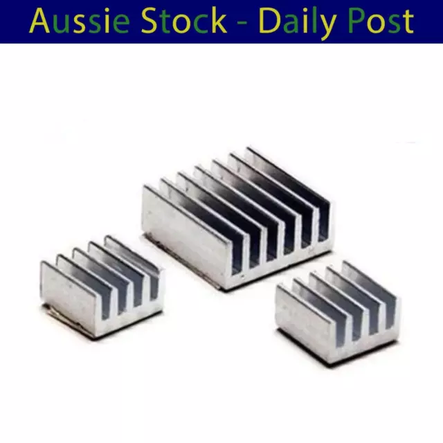 3pcs Pure Aluminum Cooler Heat Sink for Raspberry Pi 2B 3 3B+ Adhesive Heatsink