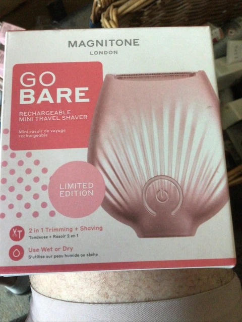 Mini rasoio da viaggio ricaricabile Magnitone Go Bare 2 in 1 taglio + rasatura