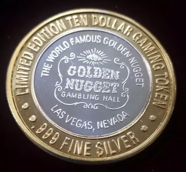 .999 Silver Strike | $10 Gambling Token | Golden Nugget  | Logo Design