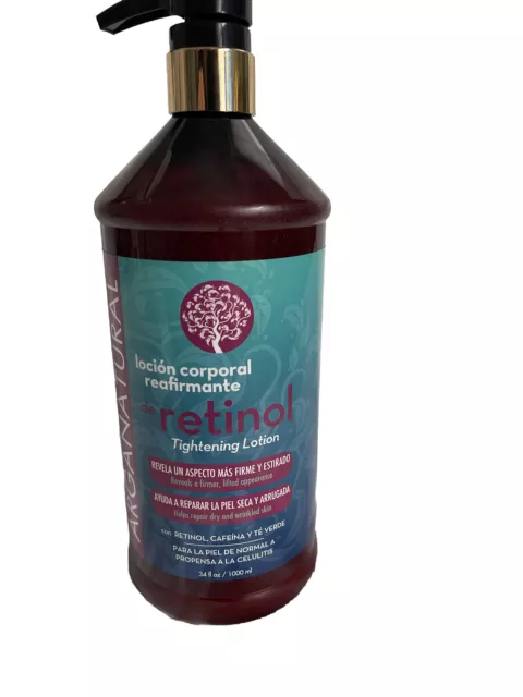 Arganatural Tightening Body Lotion Retinol, Caffeine Green Tea Skin Repair 34 oz