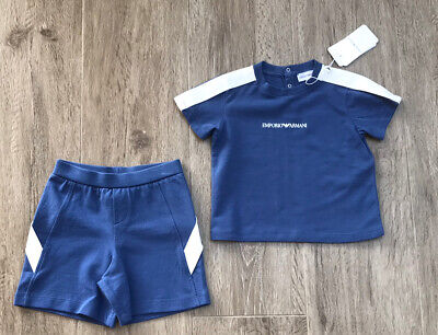 ARMANI  baby Boys Blue Shorts outfit age 12 Month BNWT