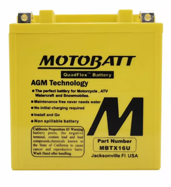MotoBatt AGM Battery 2006-2012 fits Suzuki VZR 1800 VLR 1800 M109R C109R 2