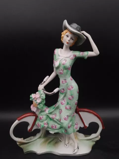 RARE Florence Giuseppe Armani "Bicycle Spring" Female Figurine Sculpture