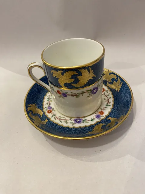 TUSCAN PORCELAIN VERY PRETTY ANTIQUE CABINET CUP SAUCER,DEMI-TASSE,PERFECT No2