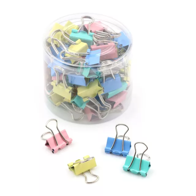 60Pcs 15mm Colorful Metal Binder Clips File Paper Clip Holder Office Supplil~mj