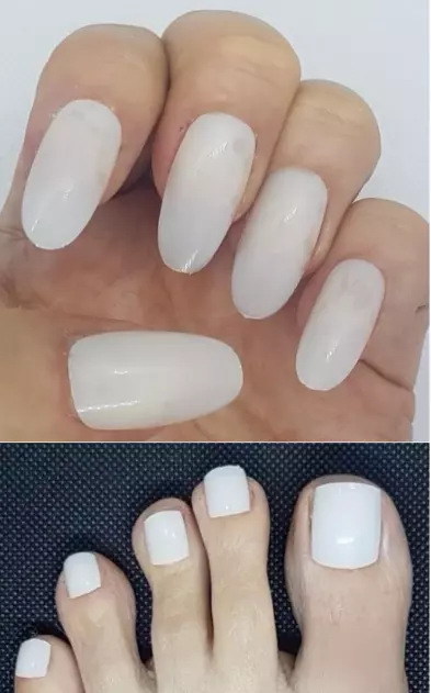 Slanted white tip nails | White tip nails, Work nails, Casual nails
