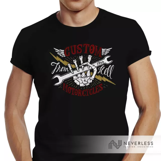 T-shirt uomo biker moto custom moto slim fit neverless®