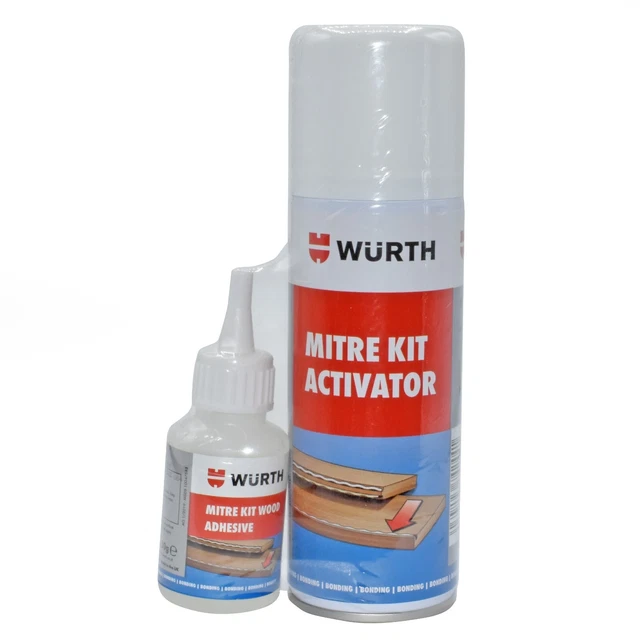 WURTH MITRE BOND SUPER GLUE KIT 50g SUPERGLUE 200ml ACTIVATOR BONDING