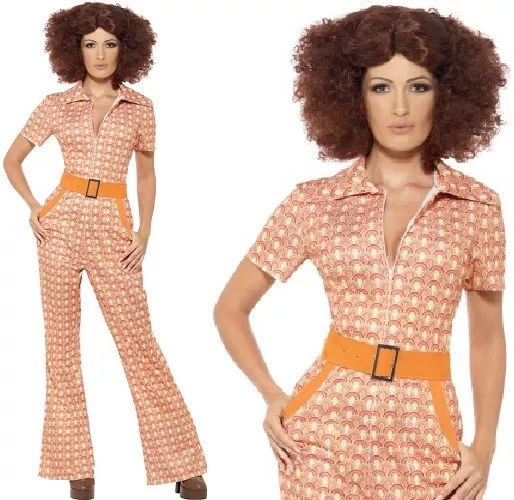 Ladies Authentic 70s Chic Fancy Dress Costume 70's 1970s Outfit by Smiffys