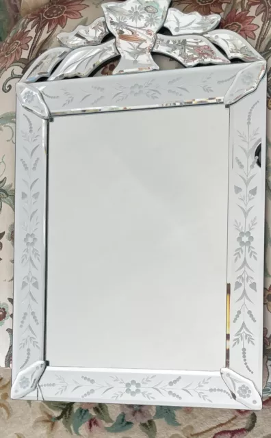 Venetian Style Intricate and Etched Mirror