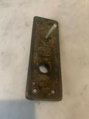 Antique Vintage Corbin Cast Bronze/Brass Backplate With Thumb Turn Knob 2