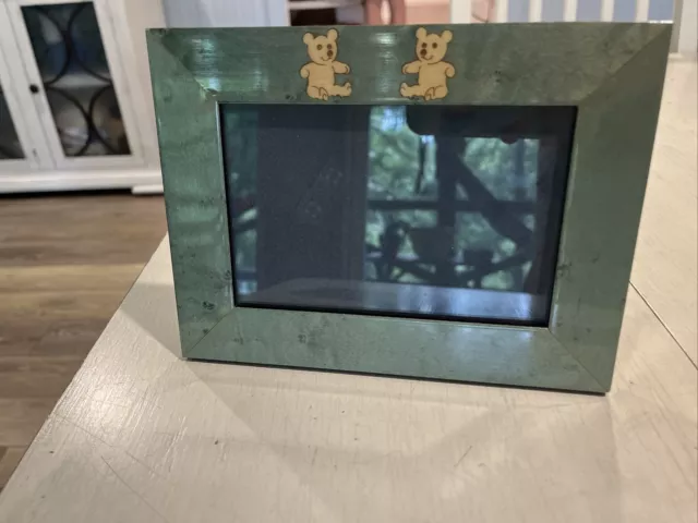 NATALINI Teddy Bear Lacquered Wooden Marquetry Picture Frame Sage Seafoam Green