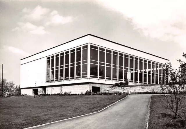 Rarität ältere Echt Foto AK Aalen Hallenbad Seitenansicht mit Eingangsseite