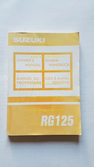 SUZUKI RG 125 1992 manuale uso manutenzione libretto originale italiano