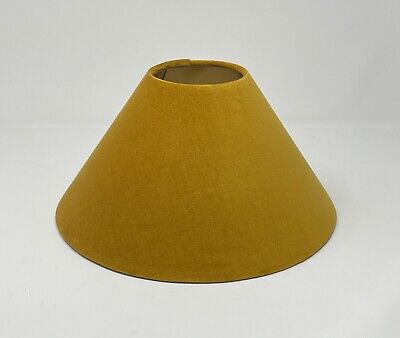 Lampshade Mustard Yellow Velvet Brushed Gold Tapered Coolie Light Shade