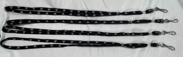 Vintage Adidas Lanyard - Keychain - Adjustable - Black - Lot Of 4 Landyards