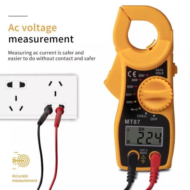 Digital MT87 Electric Clamp Meter Multimeter AC DC Current Volt Amp Tester UK