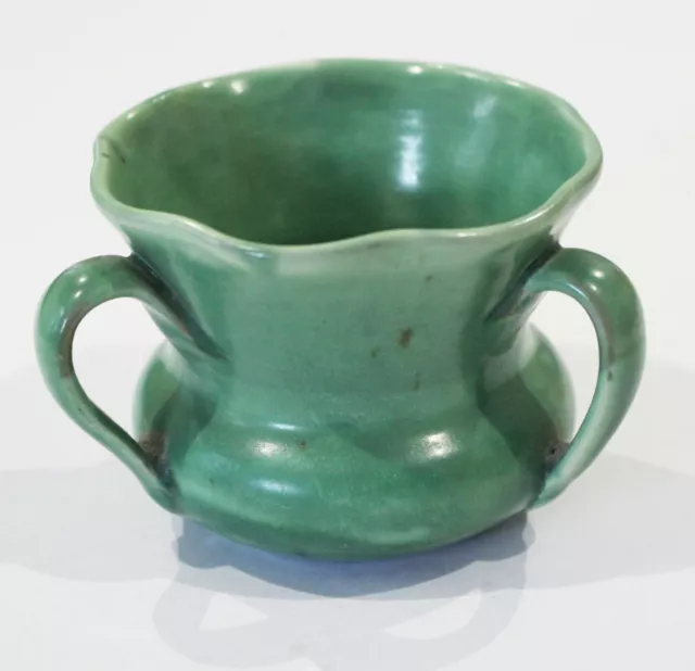 Arts & Crafts CH Brannam Barnstaple Pottery Three Handled Green Vase