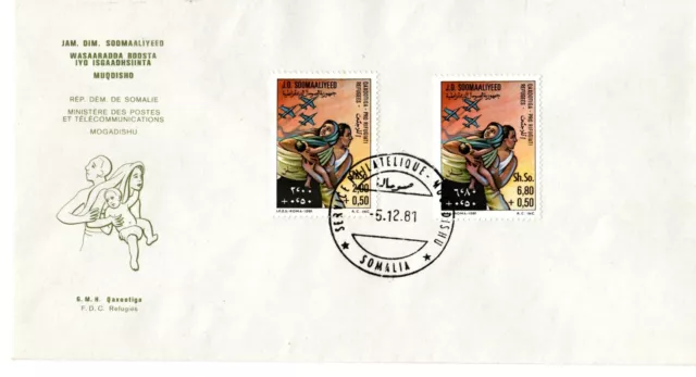 Somalia  1981, Pro Rifugiati,  No Fdc, Busta Ufficiale