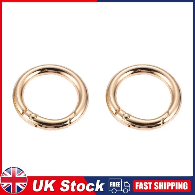 2pcs 2cm Metal Circle Trigger Rings DIY Accessories Alloy for Bag (Gold)