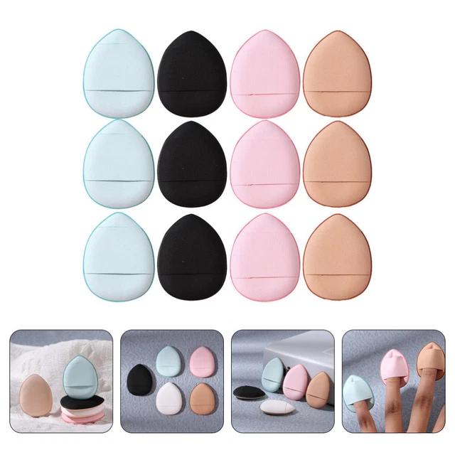 12 piezas mini almohadilla de maquillaje para puffs en polvo mini puff para dedos puff mezcla esponjas