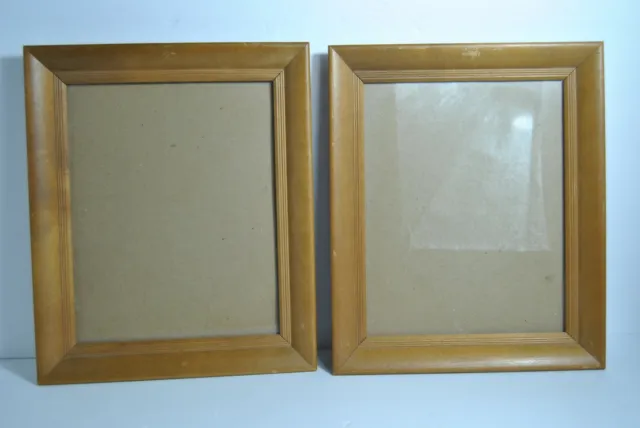 Vintage Wooden Photo Frames Lot of Two Backing Reads 8 x 10 Will Take 6 x 8