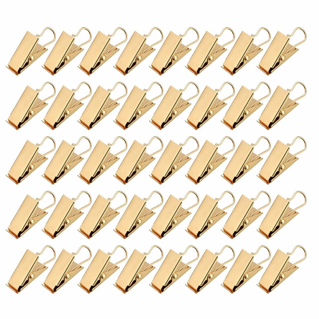 Curtain Clip Hook Set Clips for Photo Home Decoration 1.02"*0.47" 40 Pack Golden