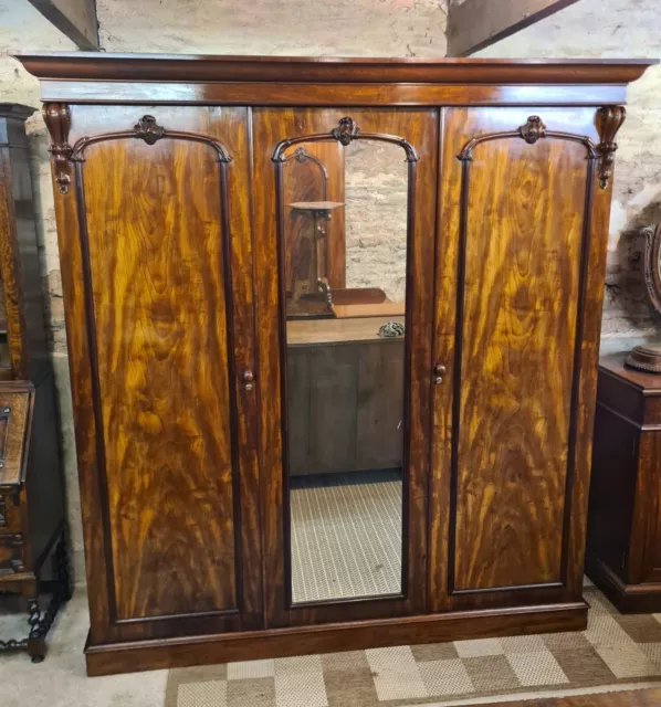 Victorian Mahogany Three Door Wardrobe