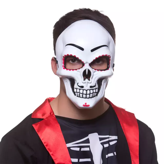 Demi Masque Squelette de Prêtre Vaudou halloween - déguiz-fêtes