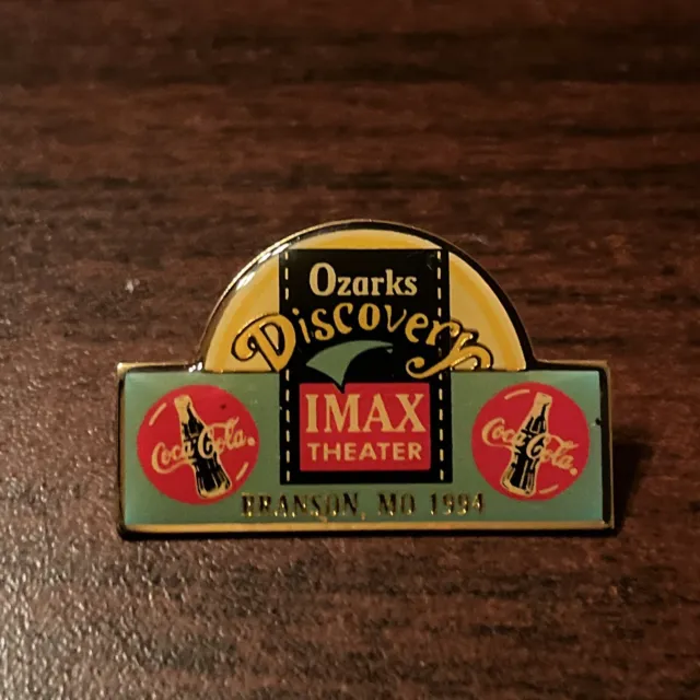 Vintage 1994 Coca-Cola Ozarks Discovery IMAX Theater Branson Missouri Lapel Pin