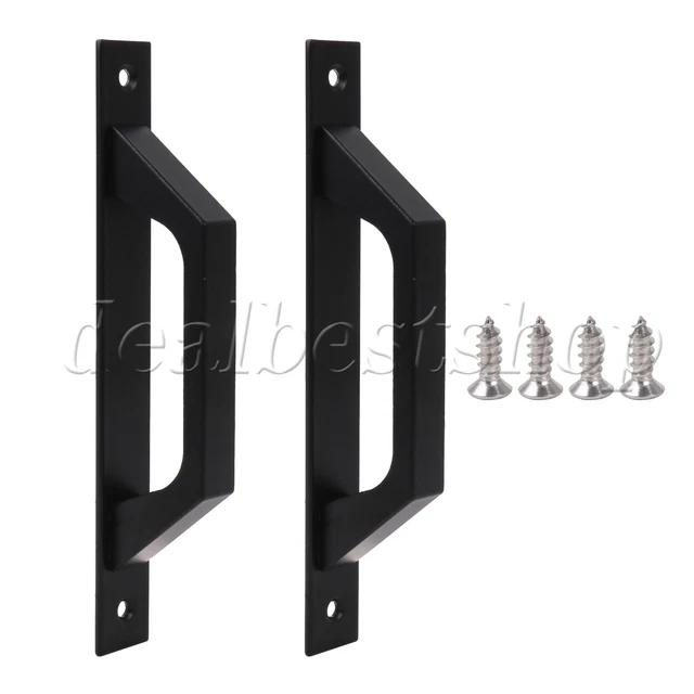 2x Barn Door Pulls Handle Hardware 8" Length for Furniture with Base