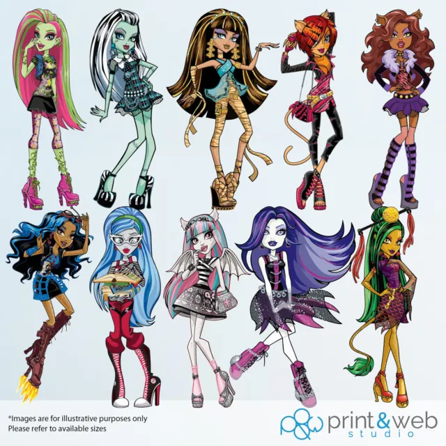 Monster High Dolls - Various Characters Wall Decals Sticker Bedroom Vinyl Kids
