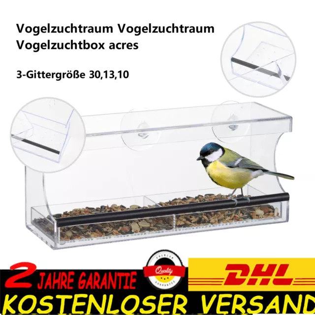 Vogelfutterhaus Fensterscheibe Vogelstation Vogelfutterspender transparent Acryl