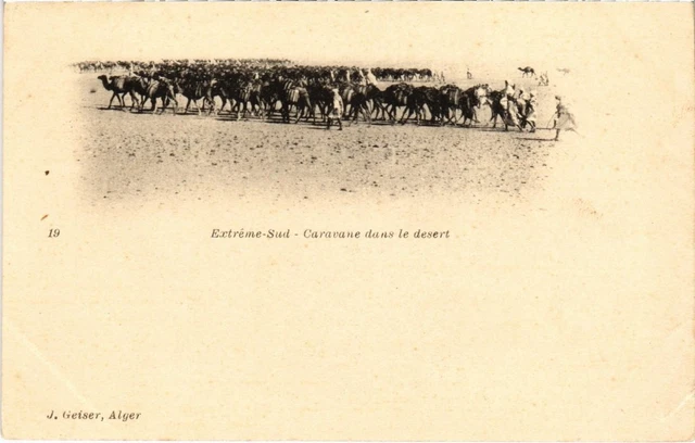 CPA AK 19 Extree Sud - Caravane dans le Désert. ed. Geiser ALGERIA (69584)